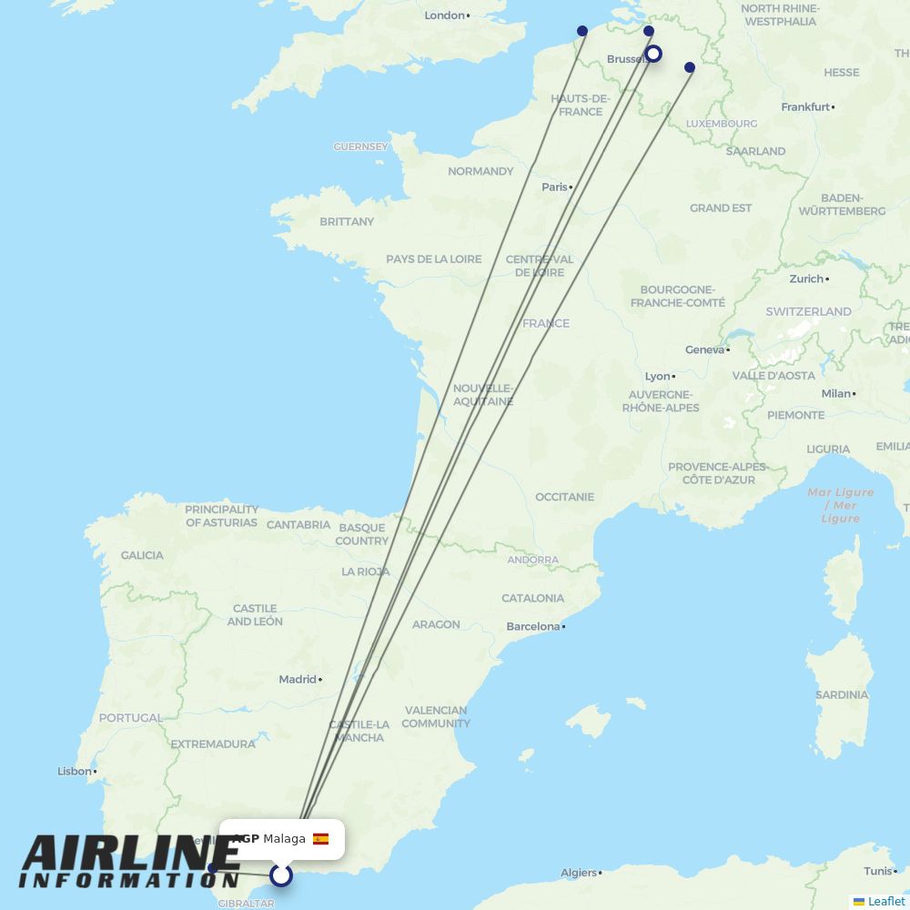 TUI fly routes from AGP