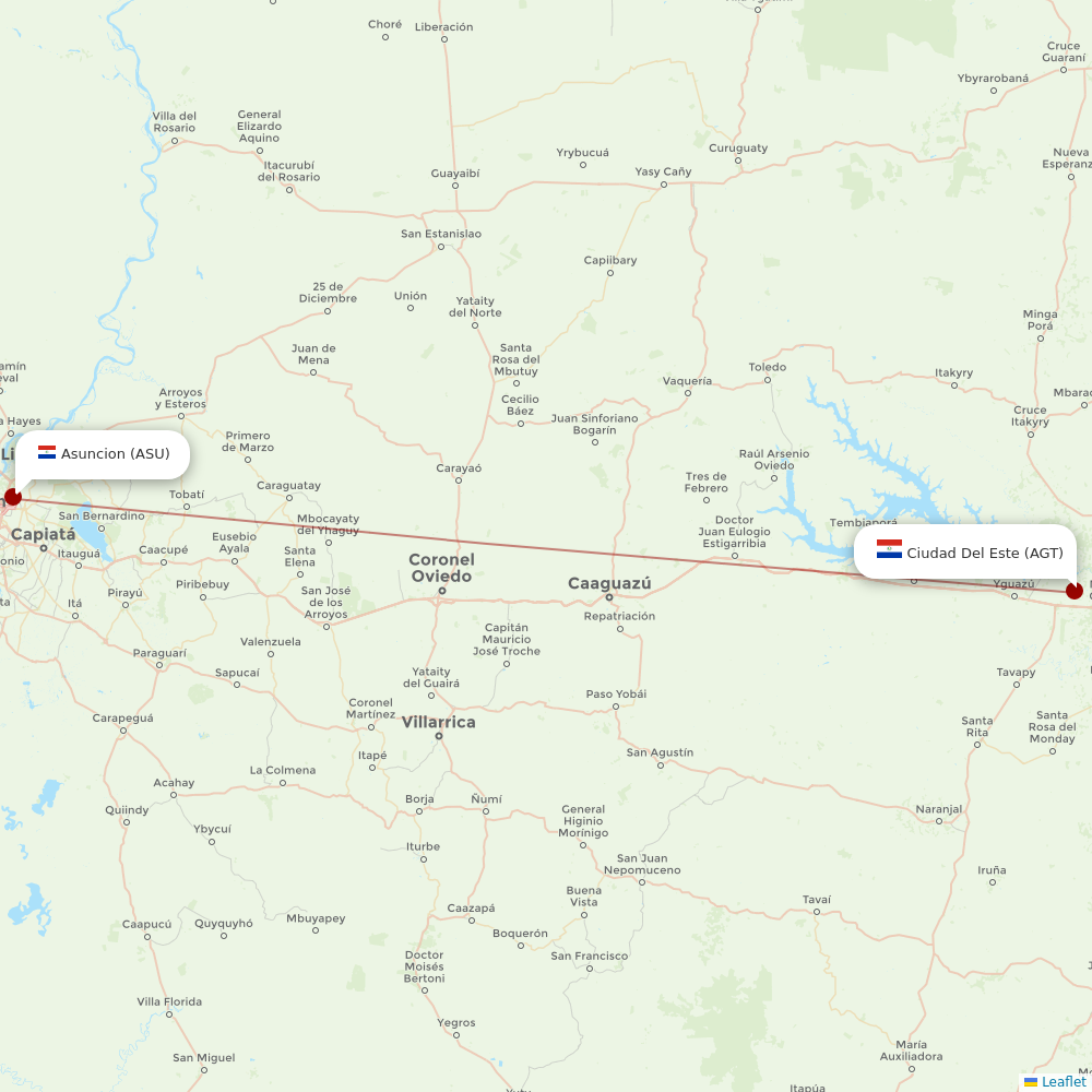 Silk Way Airlines at AGT route map