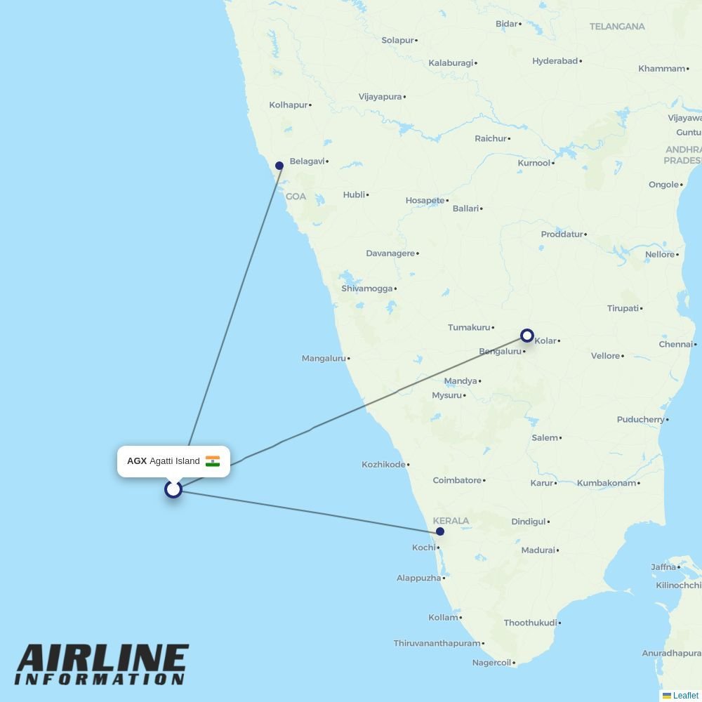 IndiGo routes from AGX