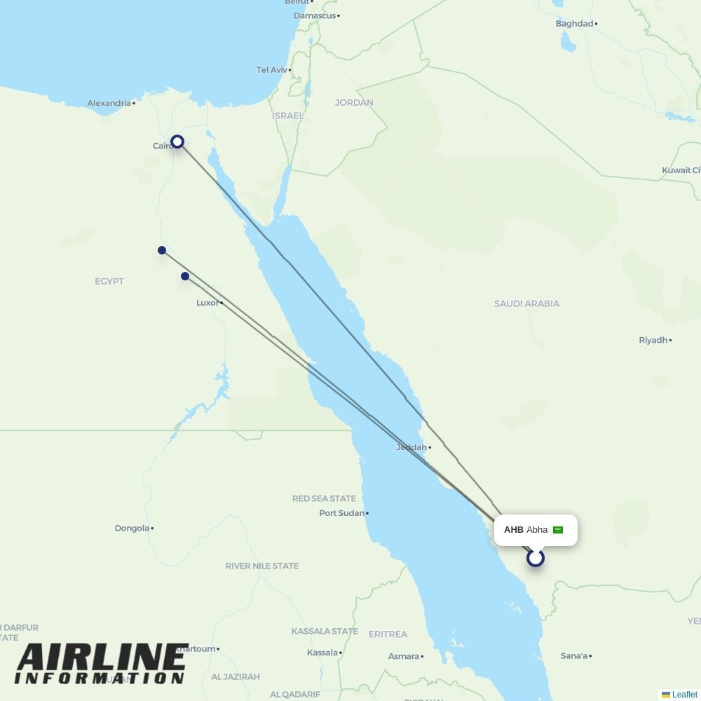 Air Cairo routes from AHB