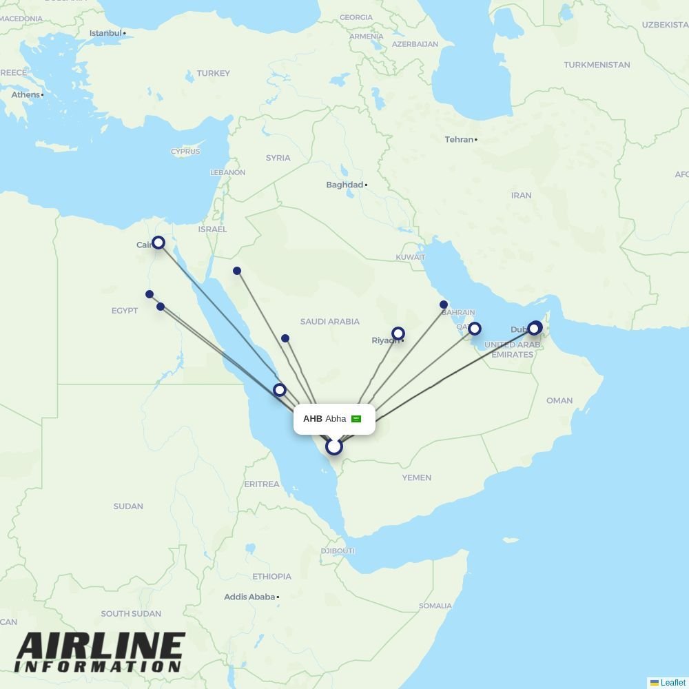 Flynas routes from AHB