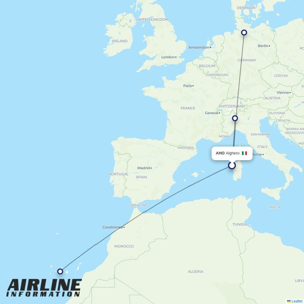 Neos routes from AHO