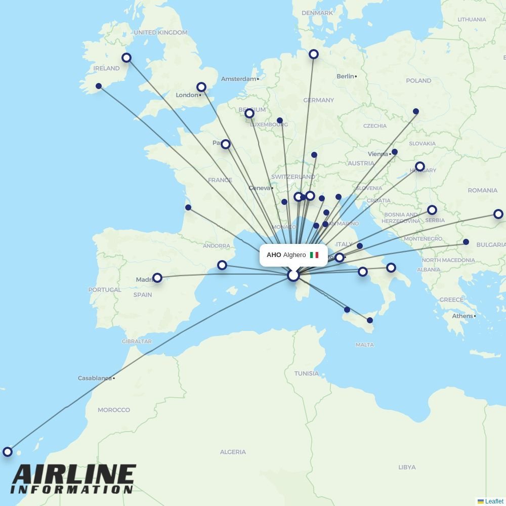 Volotea routes from AHO