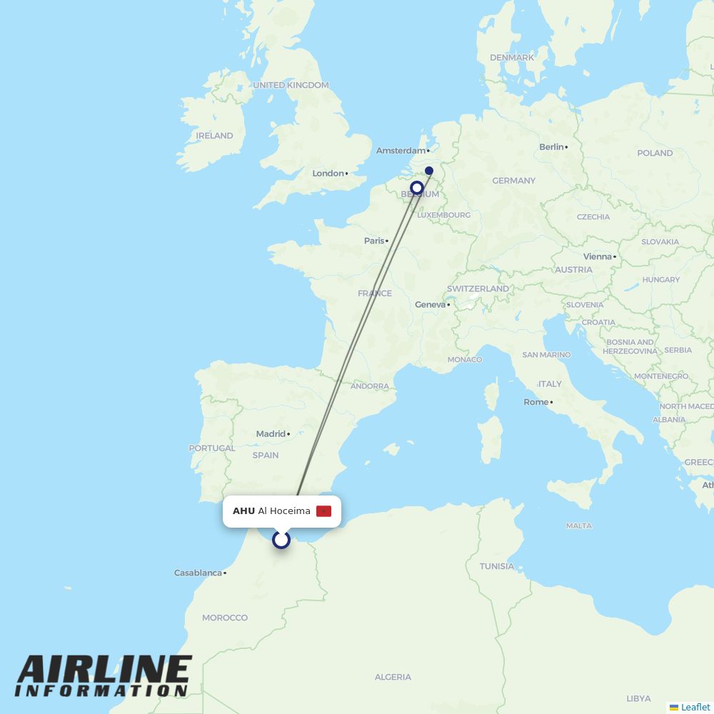 TUI fly routes from AHU