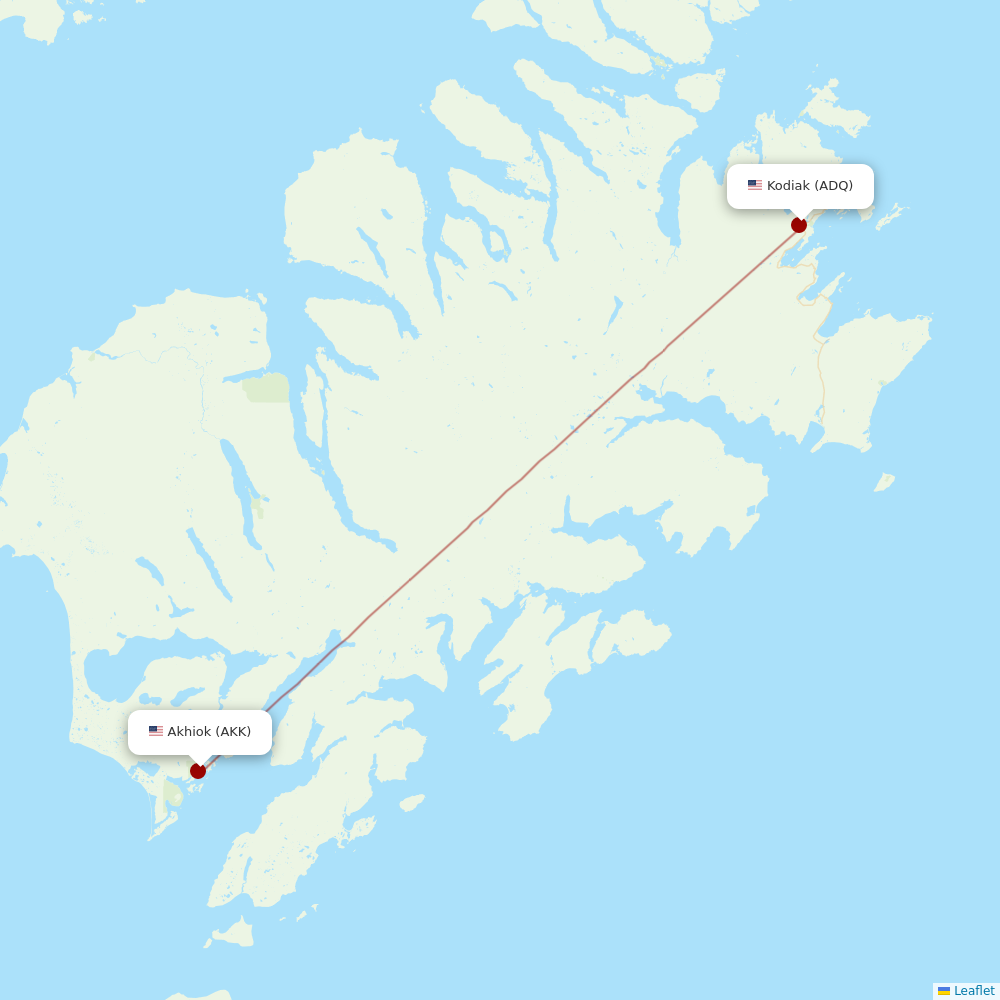 Island Air Service at AKK route map