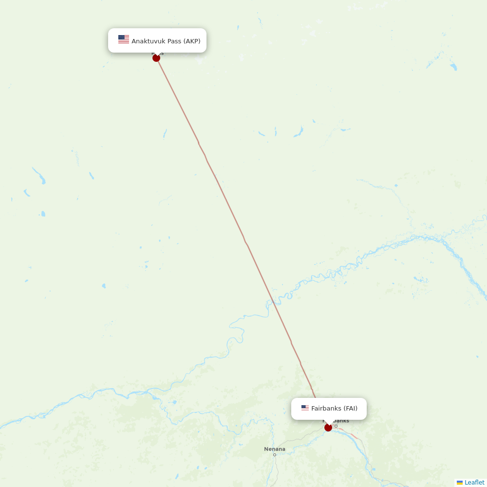 Astral Aviation at AKP route map