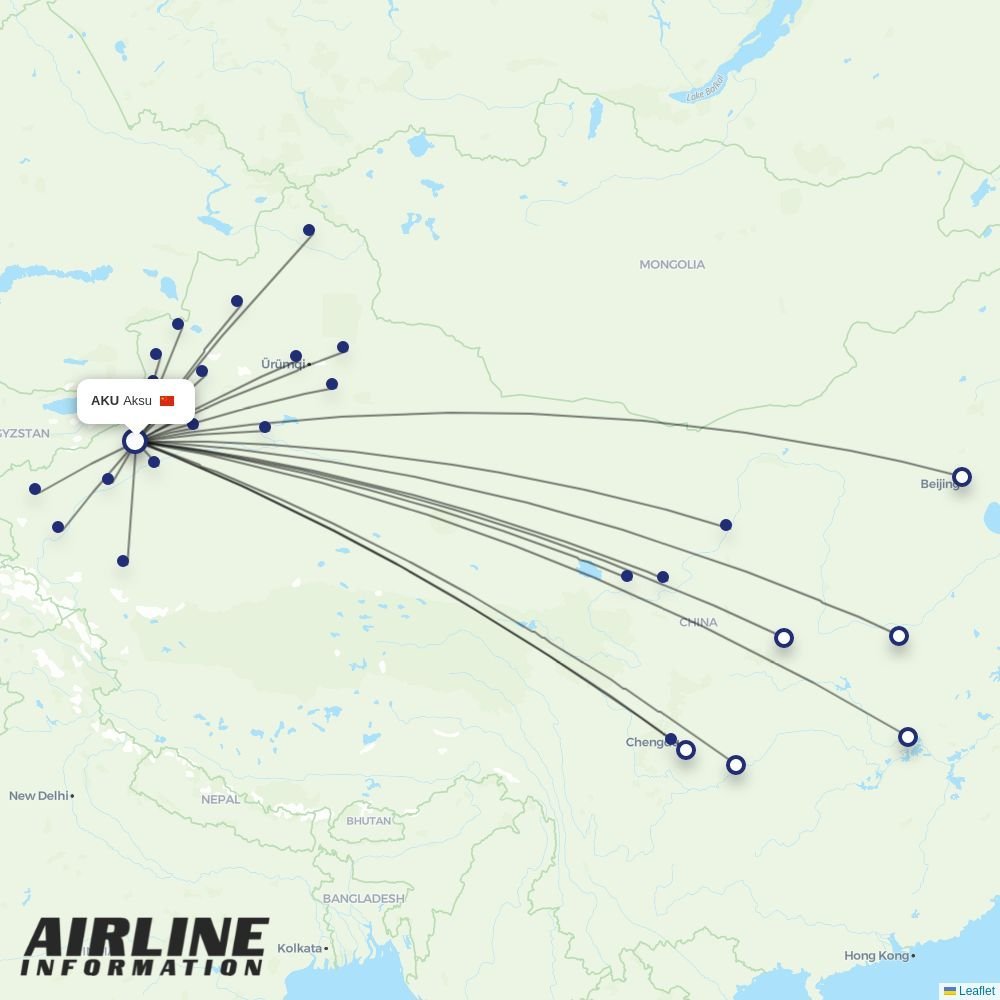 Air China routes from AKU