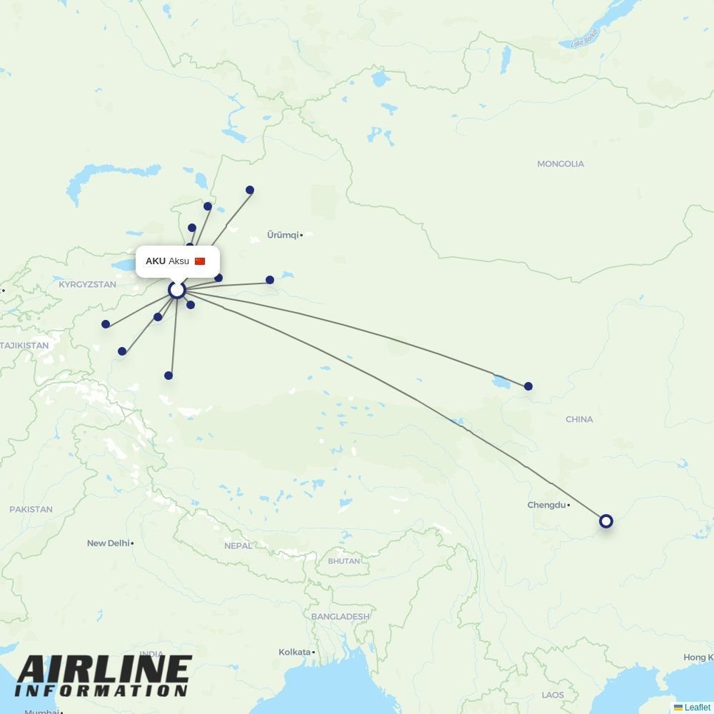 Gestair routes from AKU