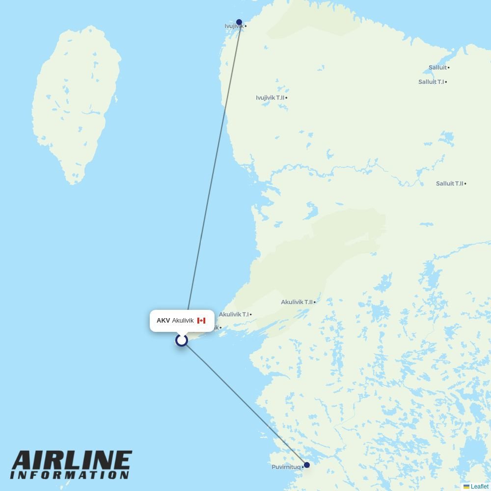 Air Inuit routes from AKV