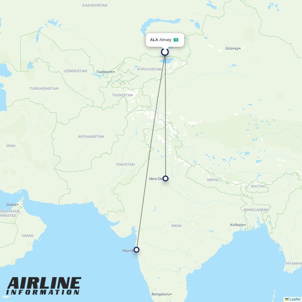 IndiGo routes from ALA