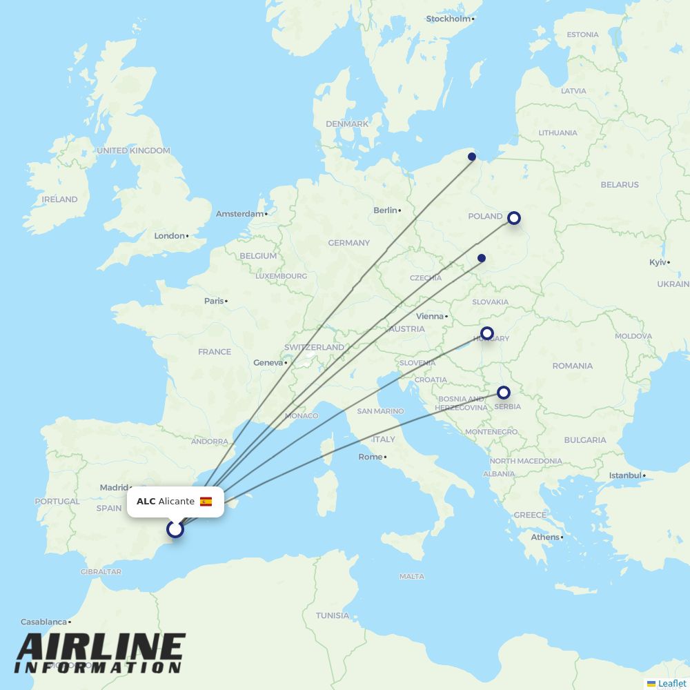 Wizz Air routes from ALC