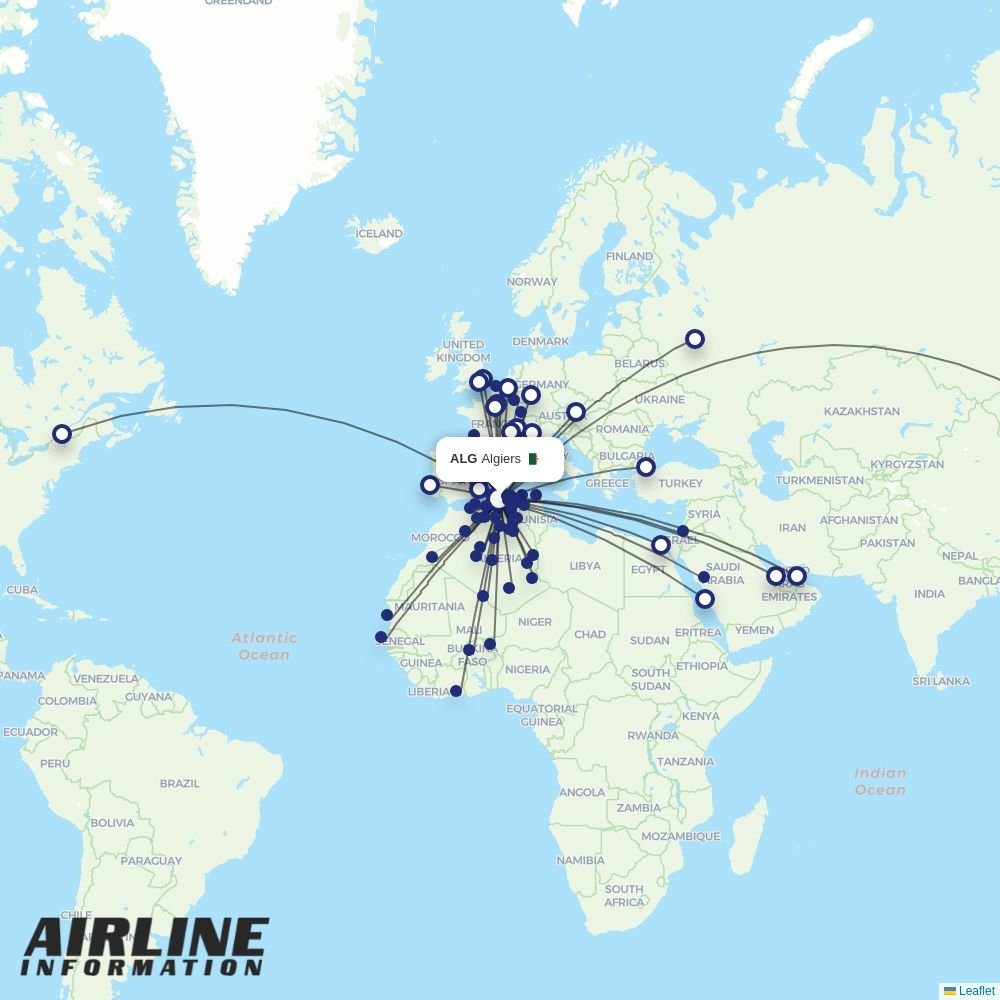 Air Algerie routes from ALG