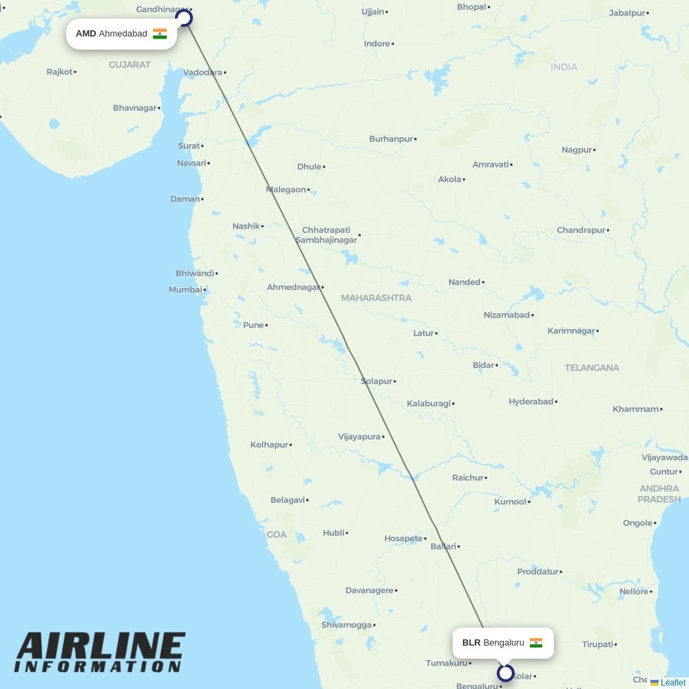 Air India Express routes from AMD