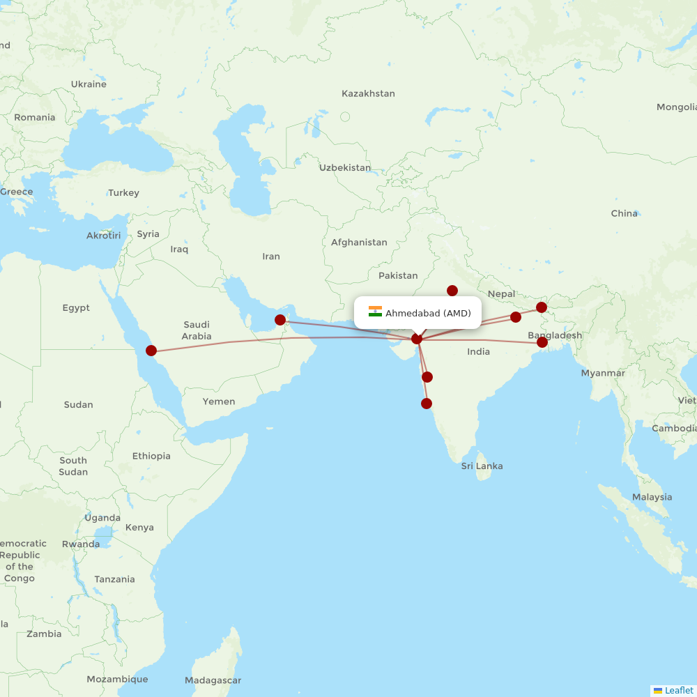 SpiceJet at AMD route map