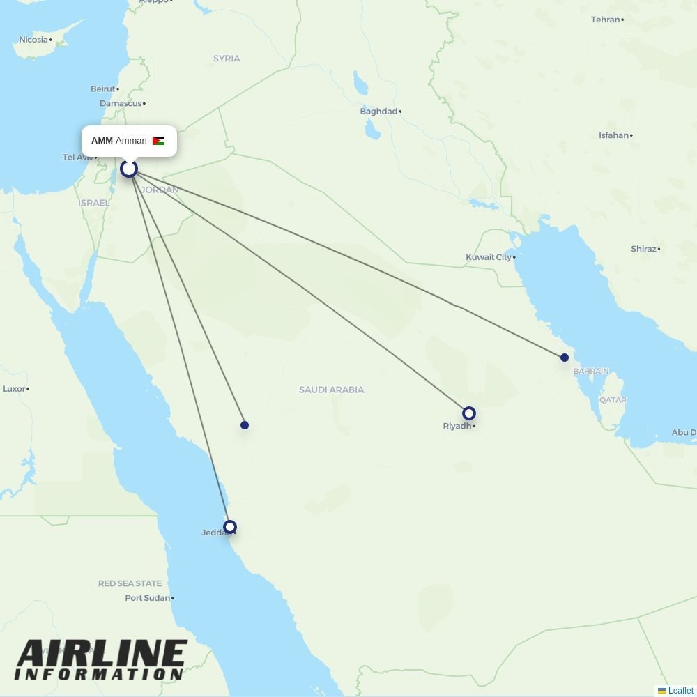 Flynas routes from AMM
