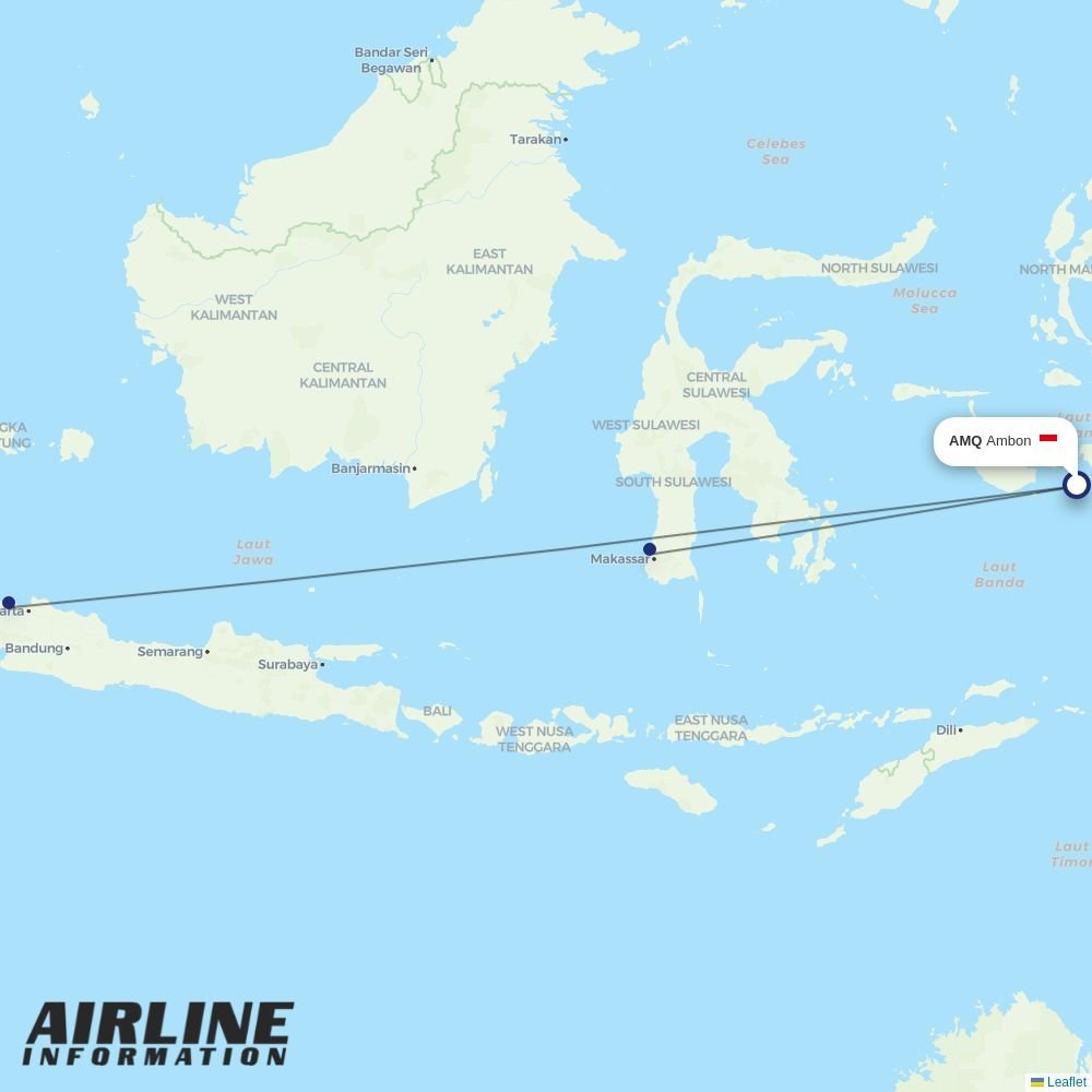 Batik Air routes from AMQ