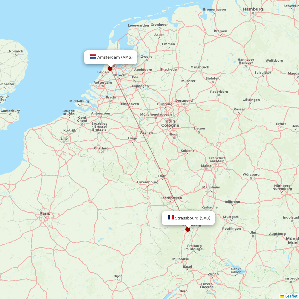 Flyest Lineas Aereas at AMS route map