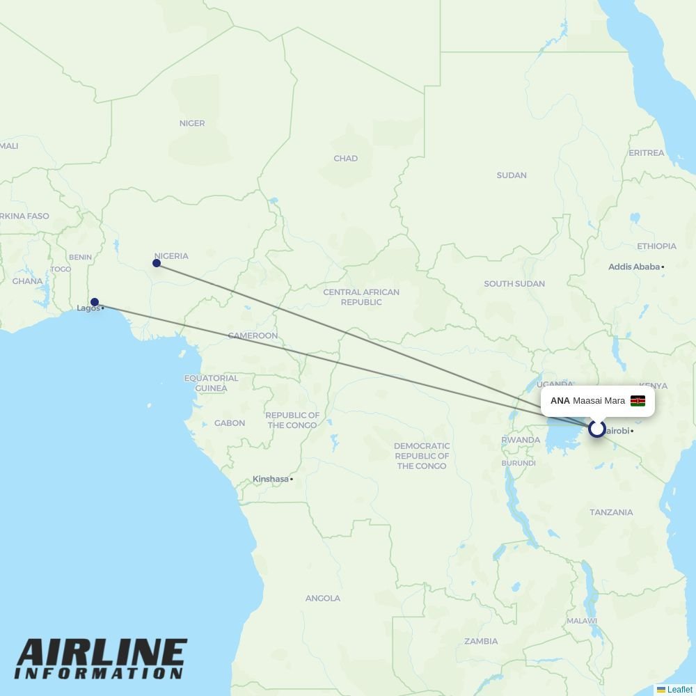 United Nigeria routes from ANA