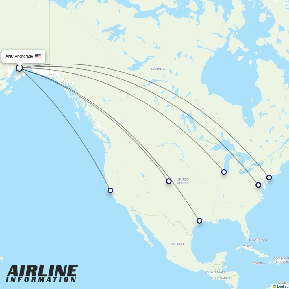 United routes from ANC