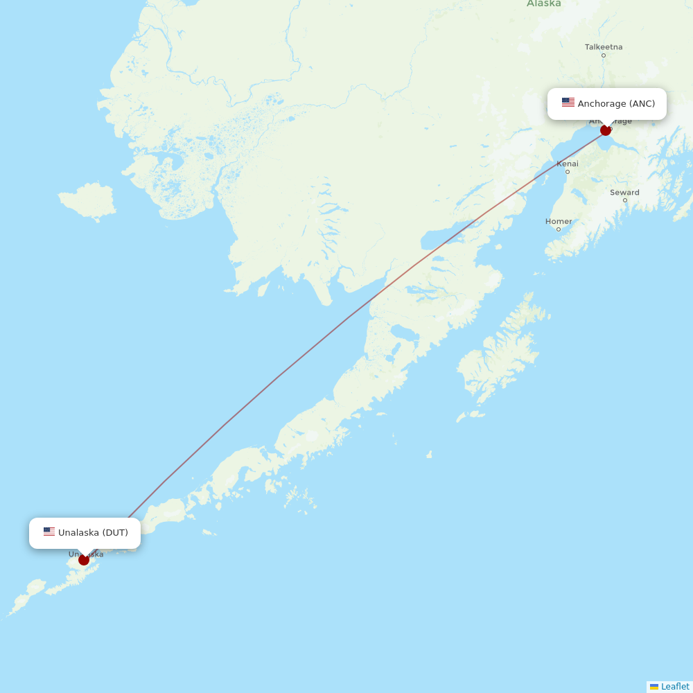 Via Air at ANC route map