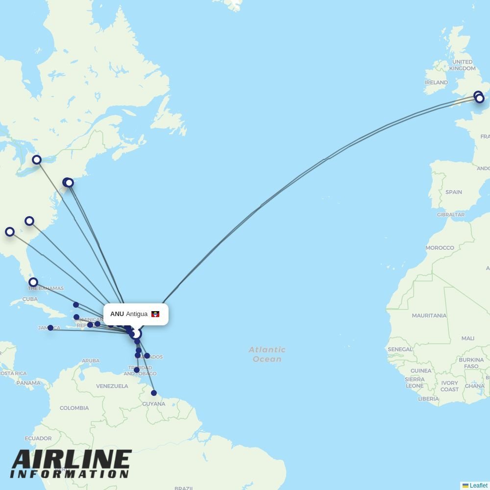 LIAT20 routes from ANU