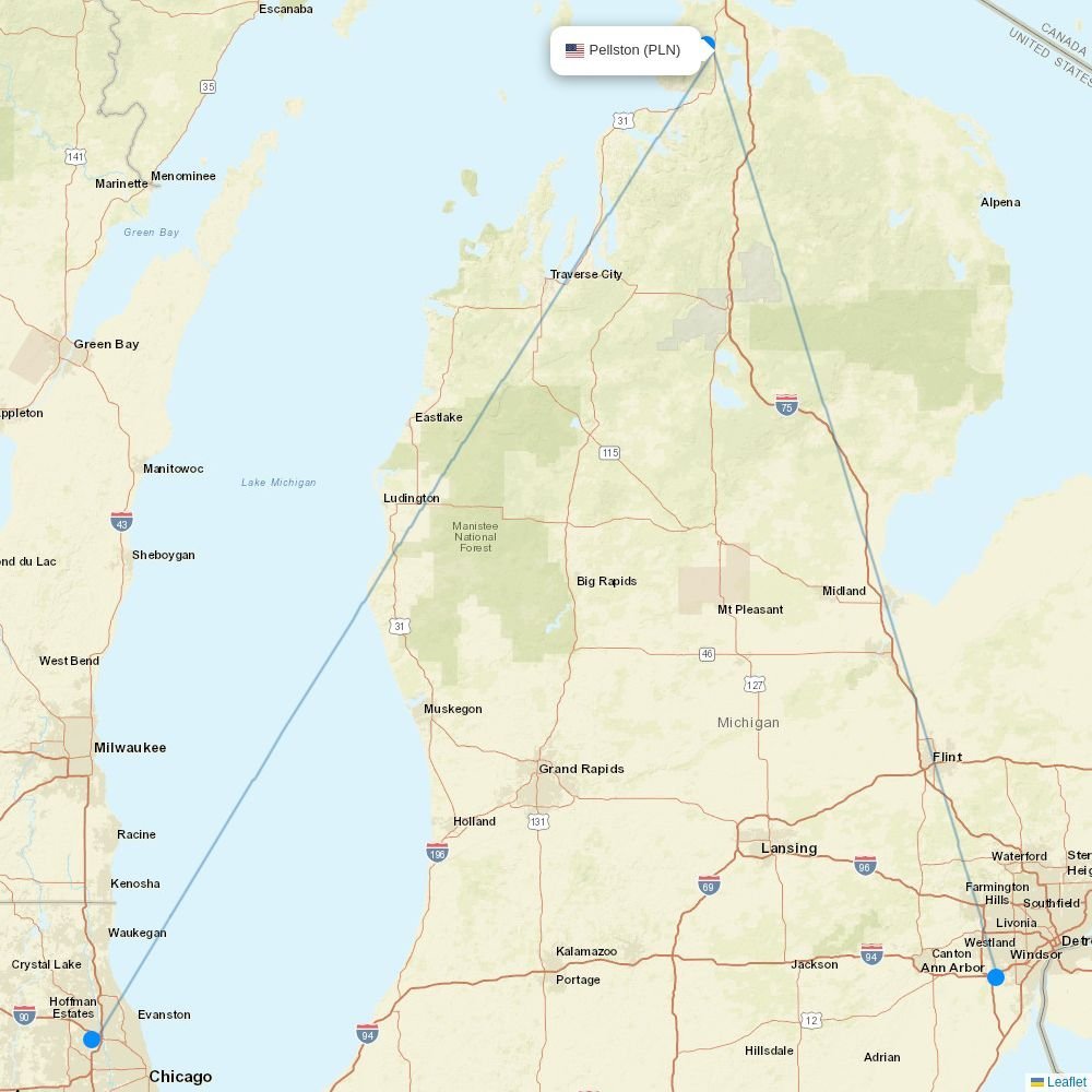 American Airlines routes from ANU