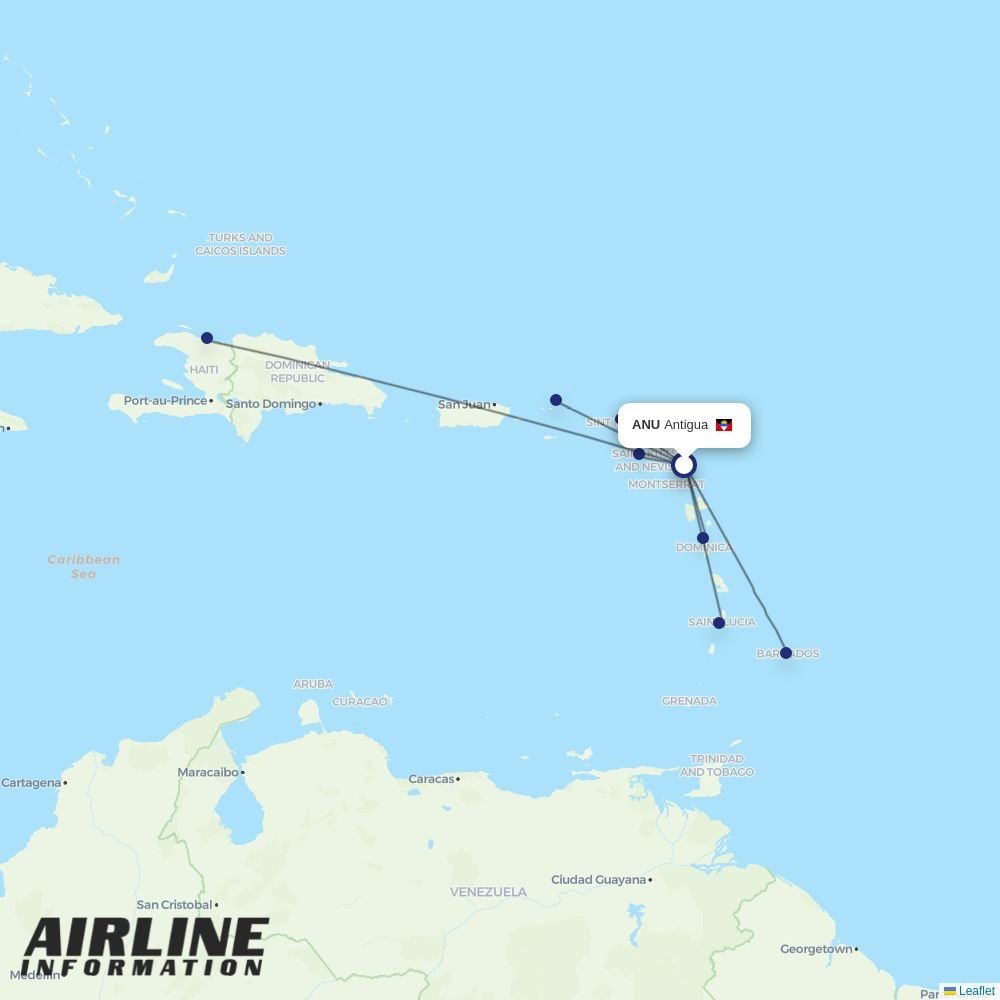 Sunrise Airways routes from ANU