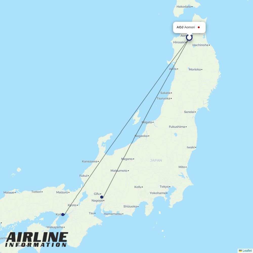 Fuji Dream Airlines routes from AOJ