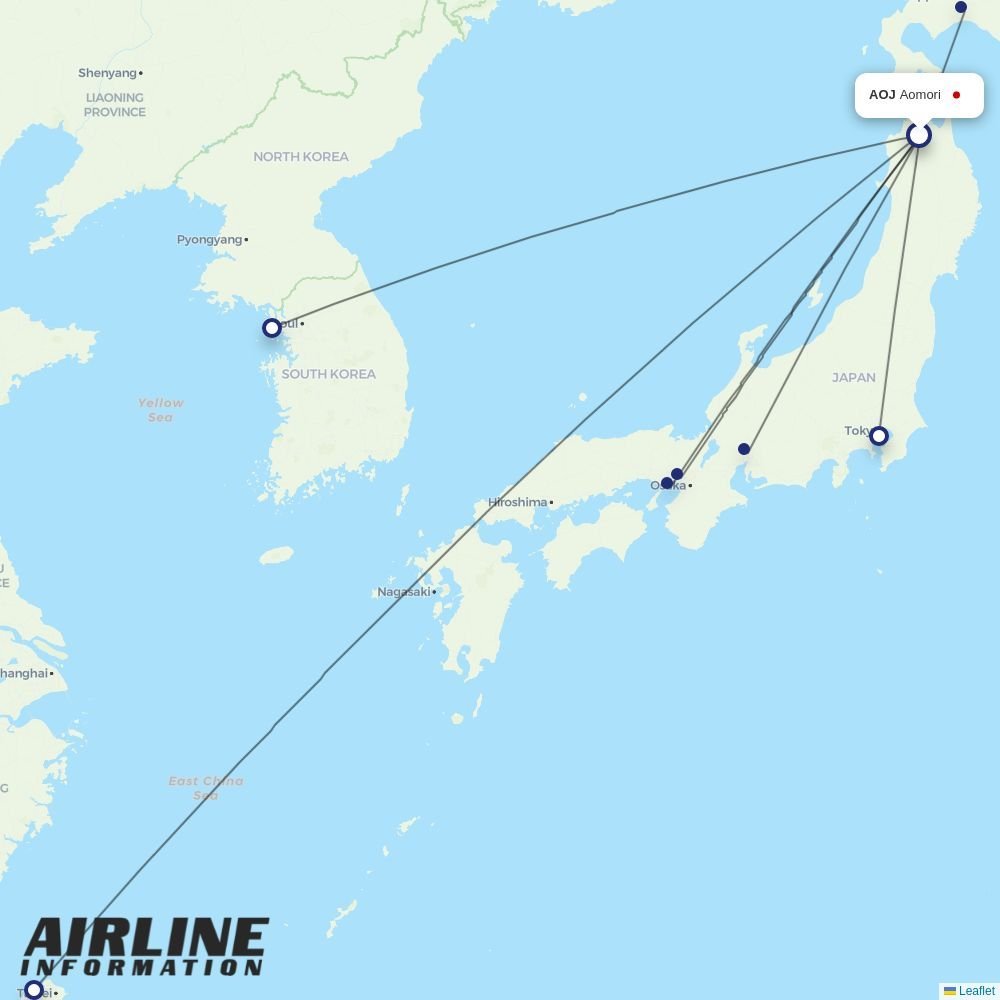 JAL routes from AOJ