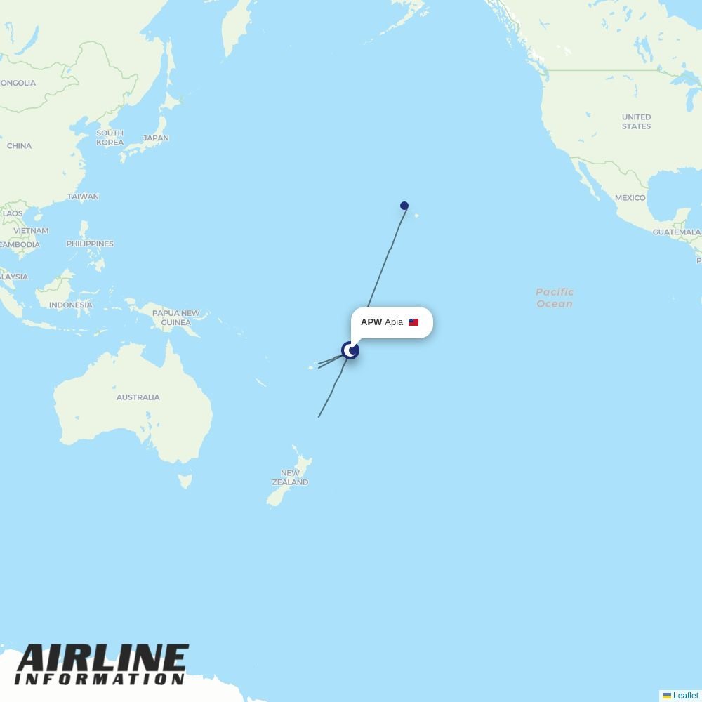 Samoa Airways routes from APW