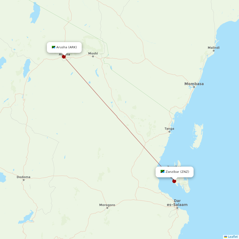 Precision Air at ARK route map