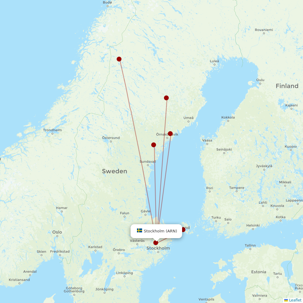 Amapola Flyg at ARN route map