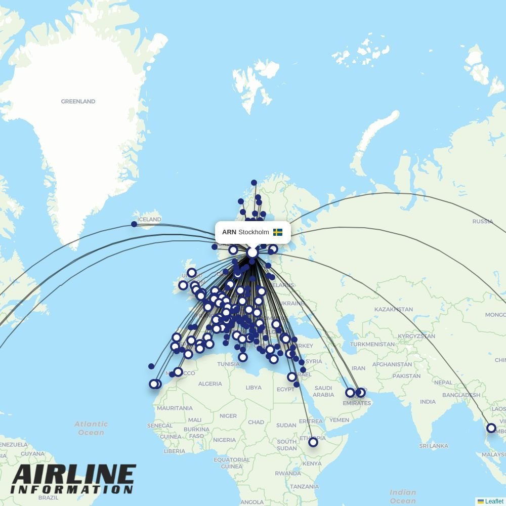 SunExpress routes from ARN