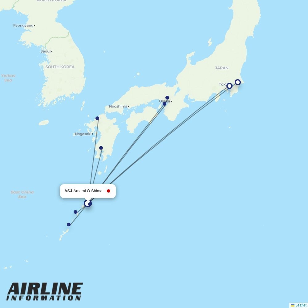 Peach Aviation routes from ASJ