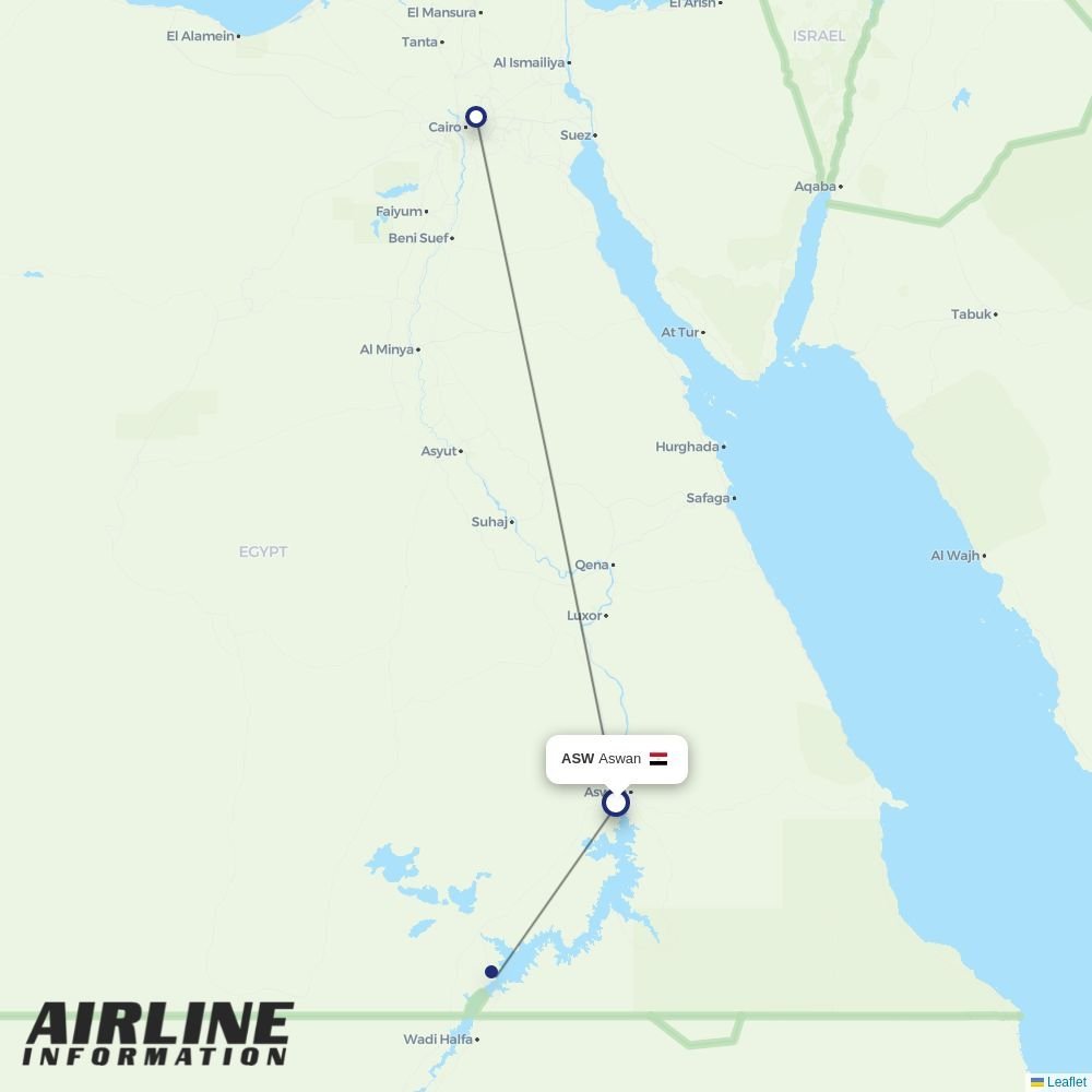 Air Cairo routes from ASW