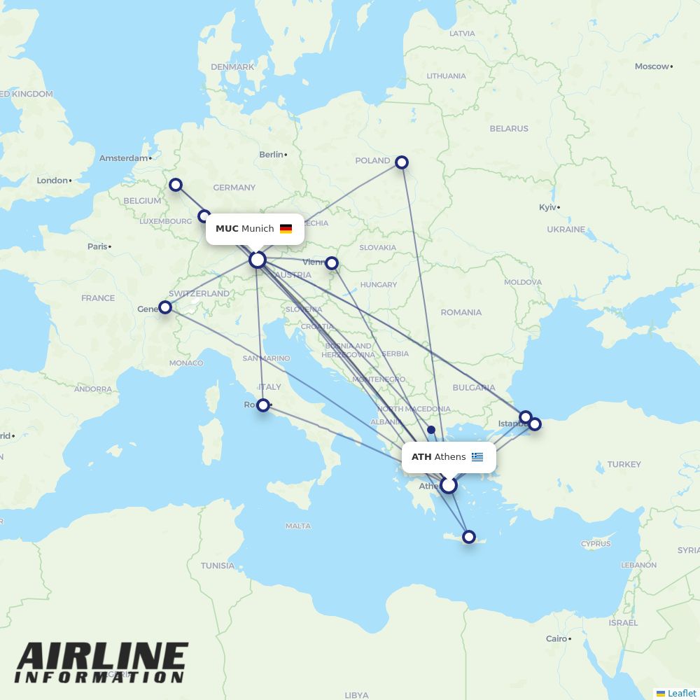 Airlines With Flights From Athens To Munich ATH To MUC Airline 