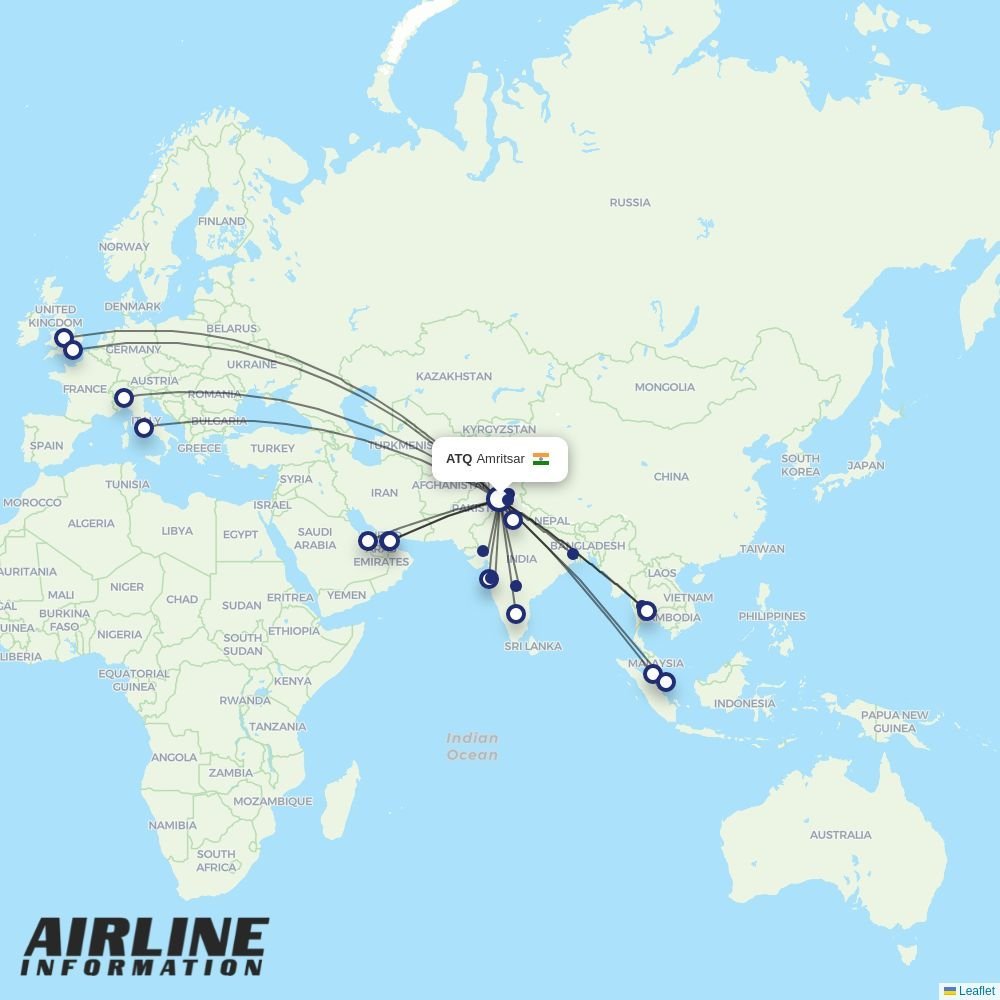 IndiGo routes from ATQ