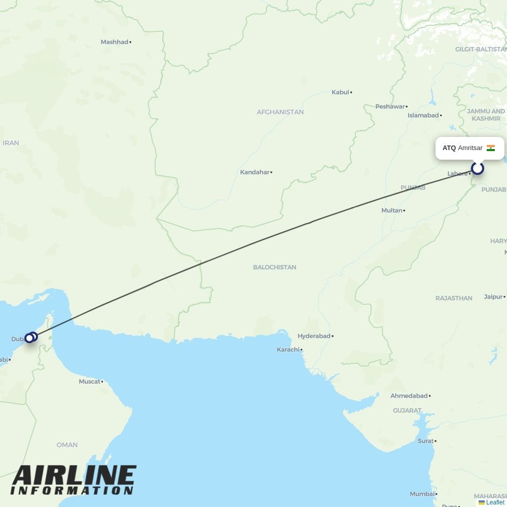 Air India Express routes from ATQ
