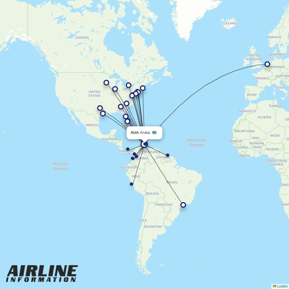 LATAM routes from AUA