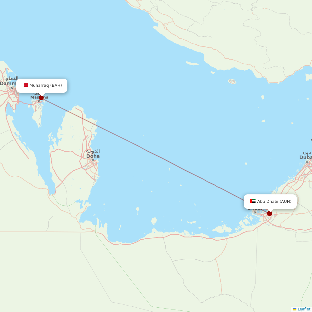 Gulf Air at AUH route map