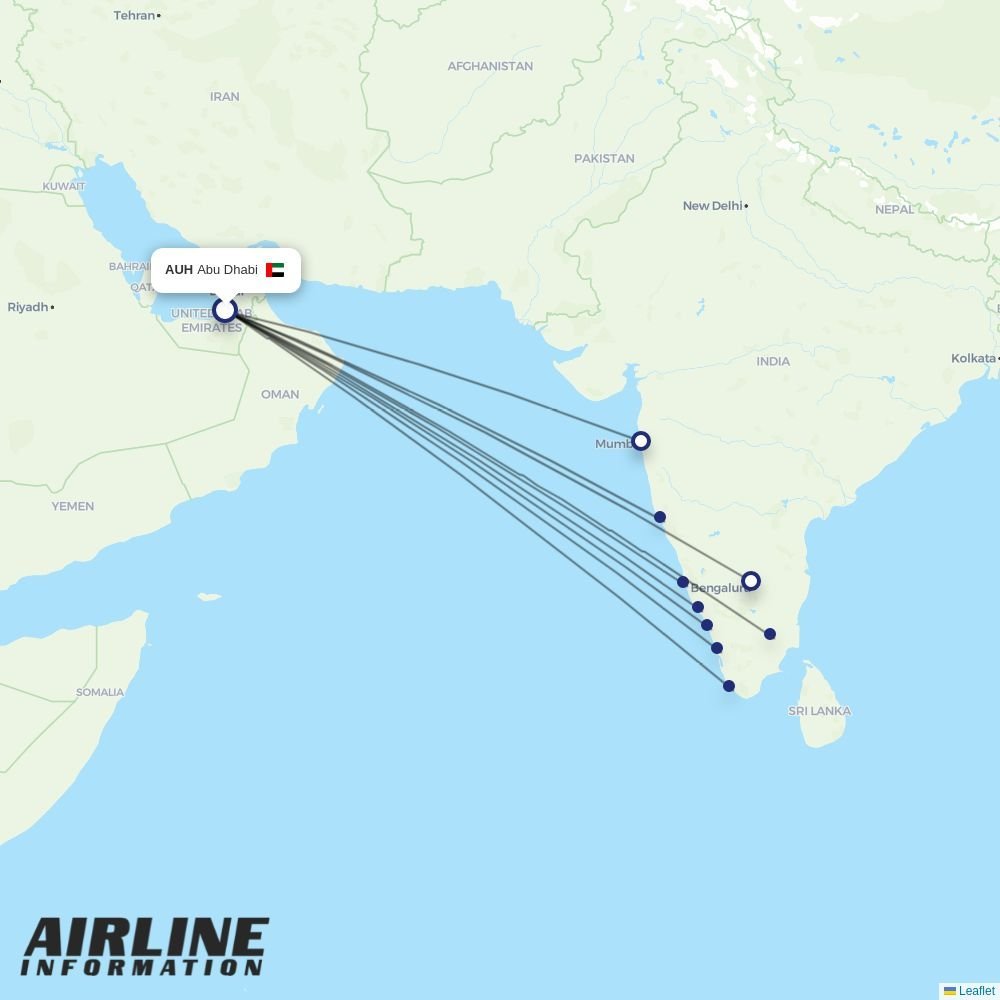 Air India Express routes from AUH