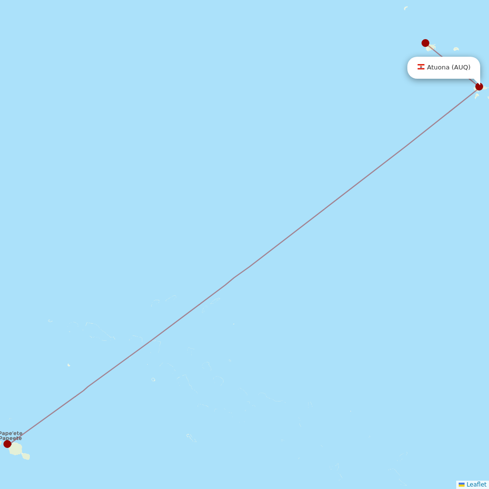 Air Tahiti at AUQ route map