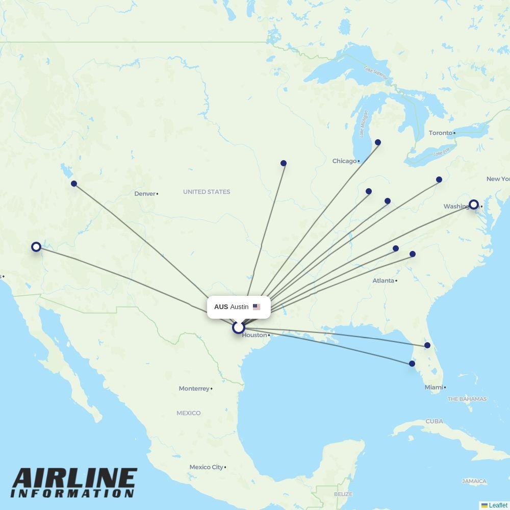 Allegiant routes from AUS