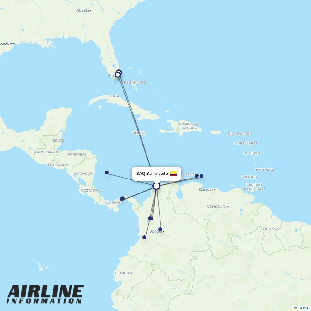 Wingo routes from BAQ