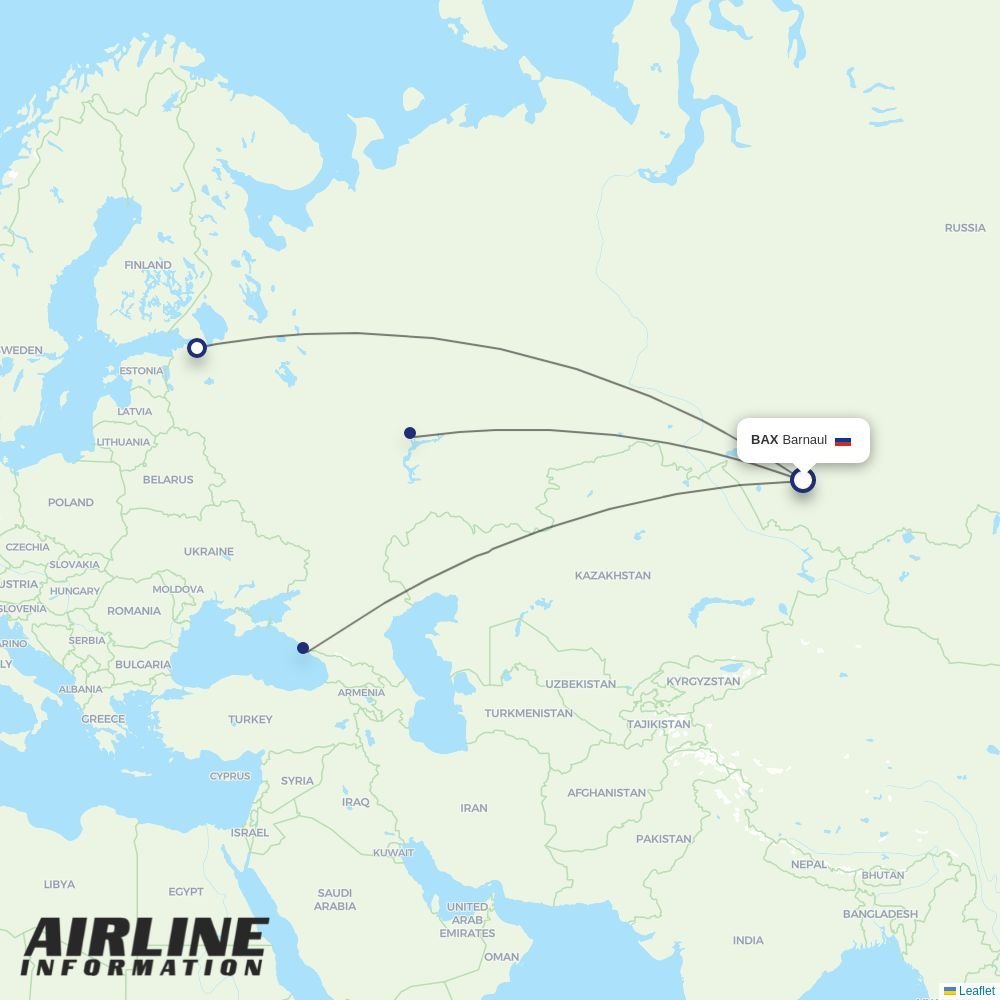 Nordwind Airlines routes from BAX