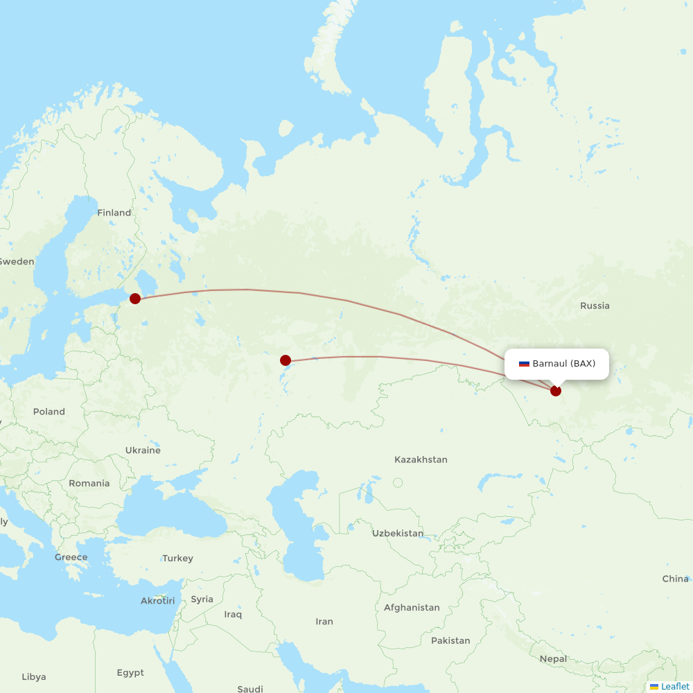 Nordwind Airlines at BAX route map