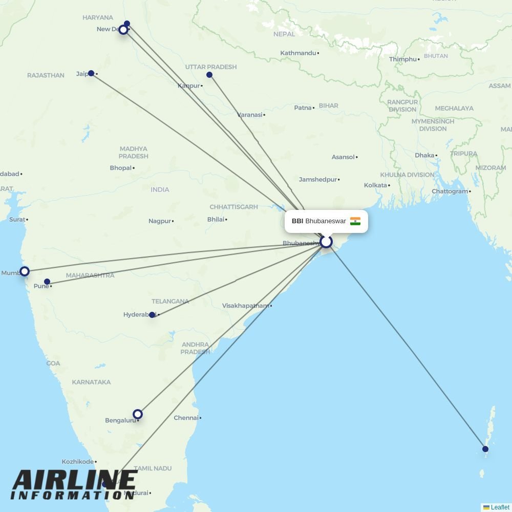 Air India Express routes from BBI