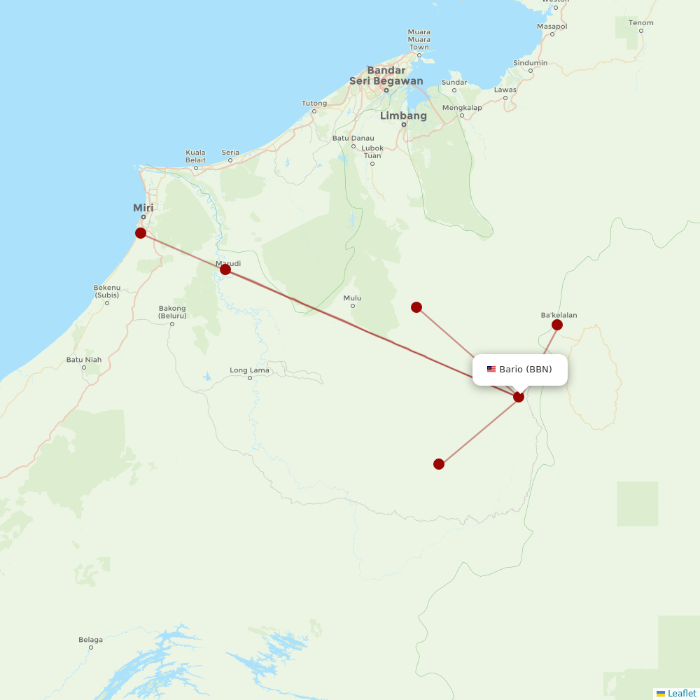 Malaysia Airlines at BBN route map