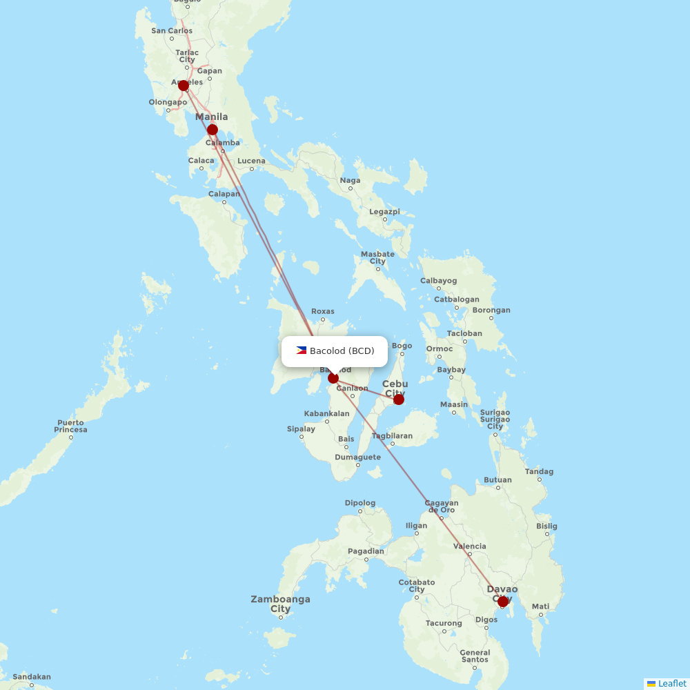 Cebu Pacific Air at BCD route map