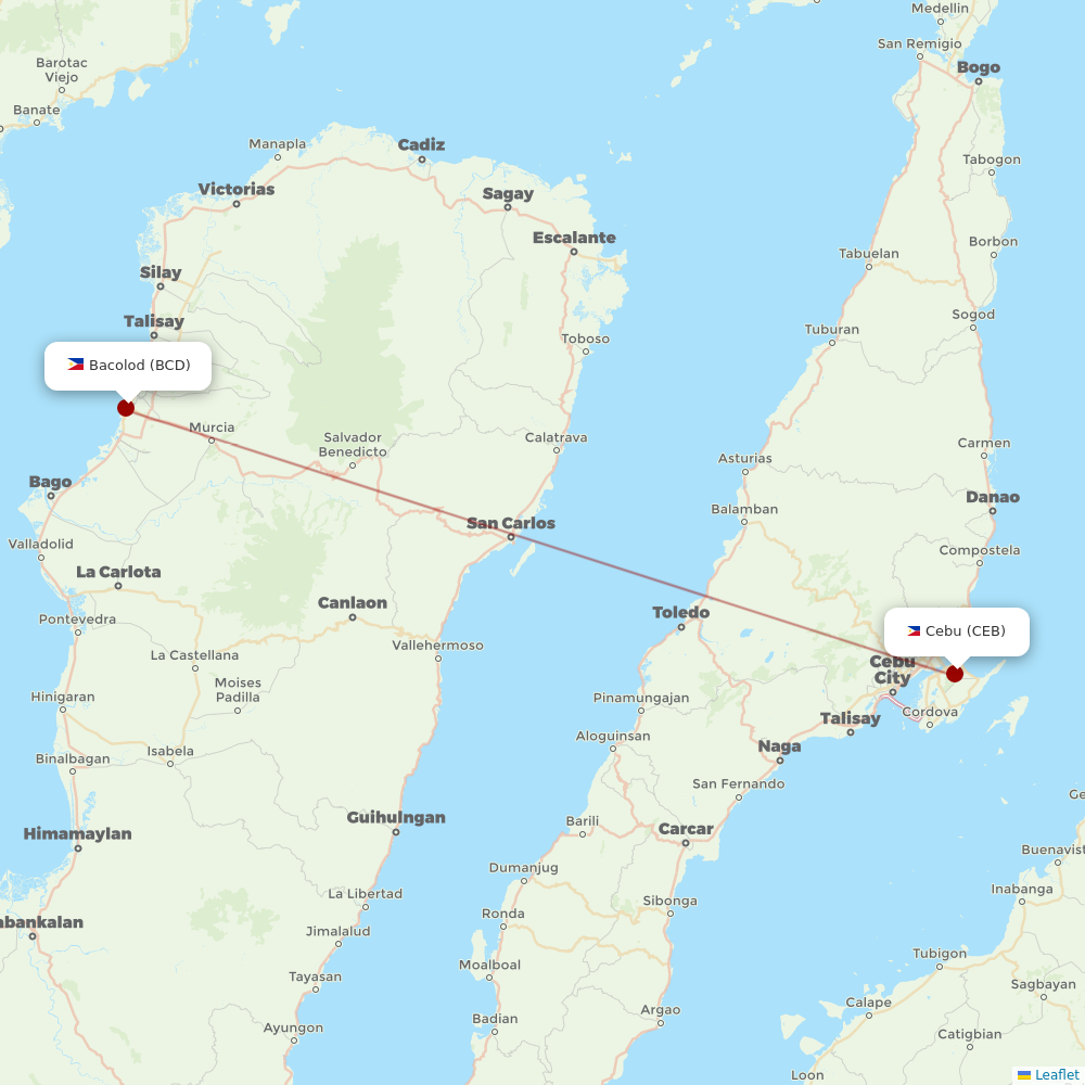 Cebgo at BCD route map